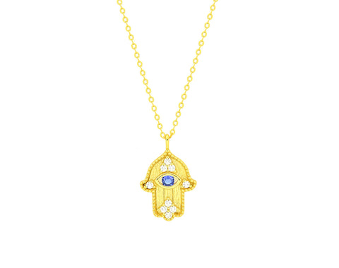 Blue Eye Hamsa Necklace