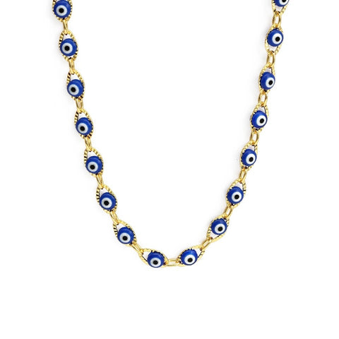 Navy Blue Eye Necklace